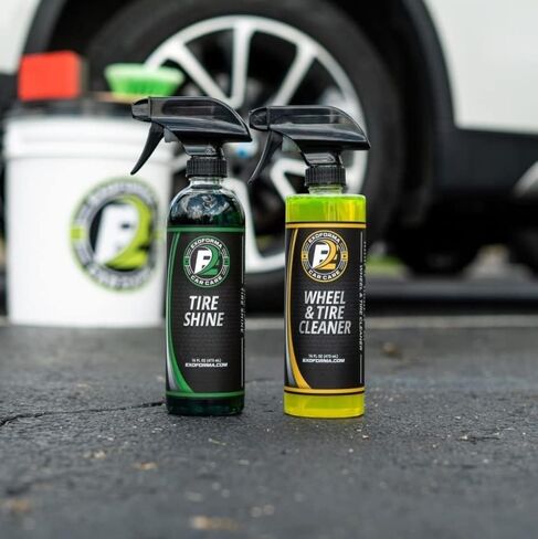 ExoForma Tire Shine - Solvent Based Durable Tire Dressing, Easy to Apply & Lasts Weeks On Tires, Leaves Behind a Matte & Satin Deep Black Look in Saudi Arabia