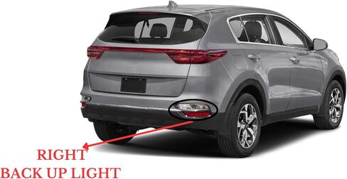 Replacement for Kia Sportage 2020 2021 2022 Halogen Back Up Light Assembly with Bulbs, Right Side/Passenger Side, OEM: 92406 D9700 / Partslink: KI2883102 CAPA Certified in Saudi Arabia