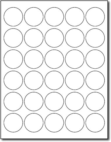 1.5" Round White Adhesive Labels - 30 per Sheet - Printable with Inkjet/Laser - 100 Sheets / 3000 Labels in Saudi Arabia