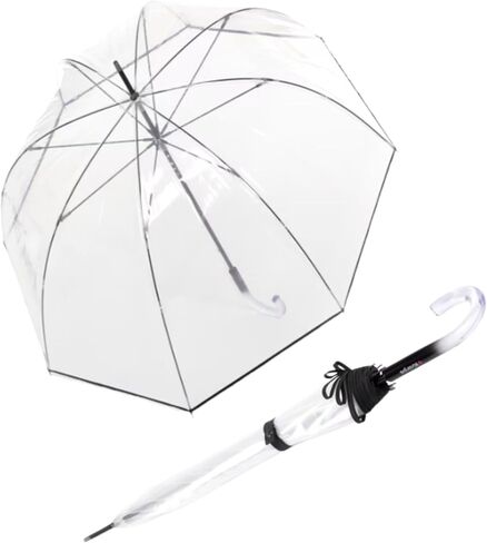 Knirps C.760 Transparent Curved Handle Rain Umbrella for Adults – 34.2" Bell Shaped Canopy Dome in Saudi Arabia