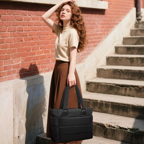 Tote Bag for Women Puffer Tote Bag Large Quilted Nurse Bag with Zipper for Work Travel in Saudi Arabia