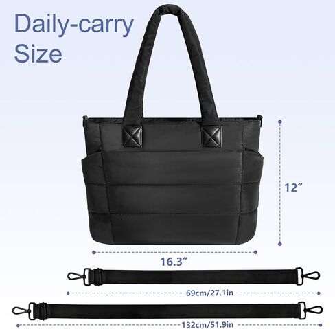 Tote Bag for Women Puffer Tote Bag Large Quilted Nurse Bag with Zipper for Work Travel in Saudi Arabia
