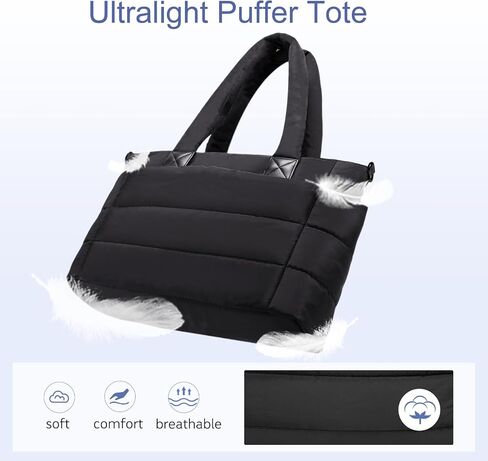 Tote Bag for Women Puffer Tote Bag Large Quilted Nurse Bag with Zipper for Work Travel in Saudi Arabia