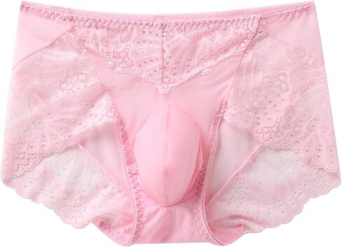 Abafip Men Lace Lace Intonderal Sissy Banties Mesh Mesh Boxer Boxer See من خلال السراويل الداخلية في الحقيبة in Kuwait