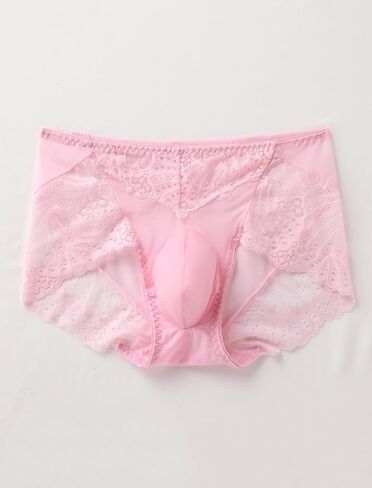 Abafip Men Lace Lace Intonderal Sissy Banties Mesh Mesh Boxer Boxer See من خلال السراويل الداخلية في الحقيبة in Kuwait