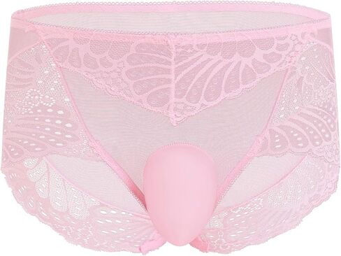 Abafip Men Lace Lace Intonderal Sissy Banties Mesh Mesh Boxer Boxer See من خلال السراويل الداخلية في الحقيبة in Kuwait