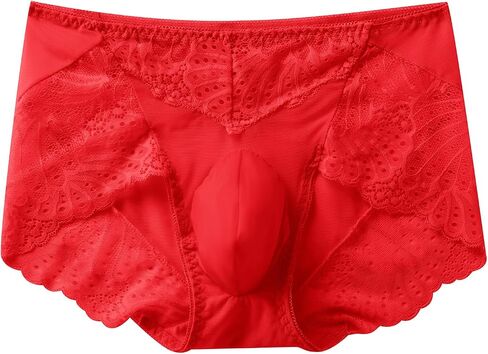 Abafip Men Lace Lace Intonderal Sissy Banties Mesh Mesh Boxer Boxer See من خلال السراويل الداخلية في الحقيبة in Saudi Arabia
