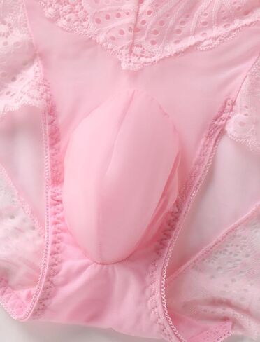 Abafip Men Lace Lace Intonderal Sissy Banties Mesh Mesh Boxer Boxer See من خلال السراويل الداخلية في الحقيبة in Kuwait