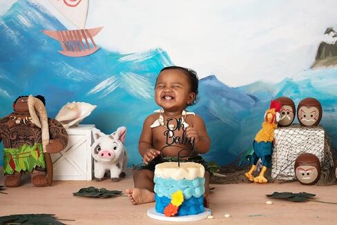 قطعة علوية للكيك من Oh Baby - ديكورات خشبية لكعكة استحمام الطفل - قطعة علوية للكيك تكشف عن الجنس لدعائم كشك الصور (ذهبي) in Kuwait