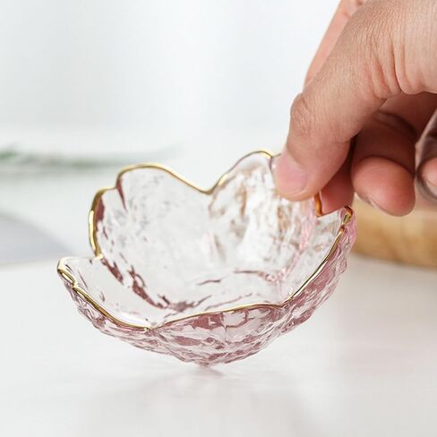 GENTI 3-Piece Glass Jewelry Tray, Flower Ring Dish, Jewelry Dish Tray for Necklace Bracelet Earring Holder, Clear in Saudi Arabia