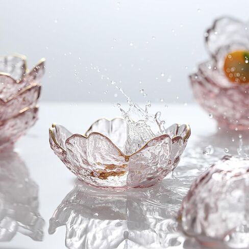 GENTI 3-Piece Glass Jewelry Tray, Flower Ring Dish, Jewelry Dish Tray for Necklace Bracelet Earring Holder, Clear in Saudi Arabia
