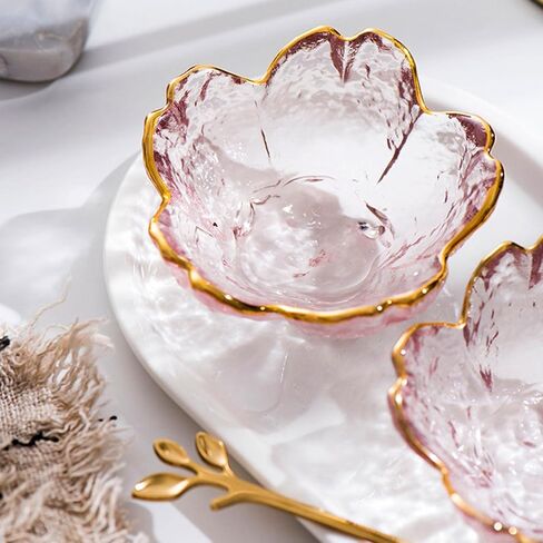 GENTI 3-Piece Glass Jewelry Tray, Flower Ring Dish, Jewelry Dish Tray for Necklace Bracelet Earring Holder, Clear in Saudi Arabia