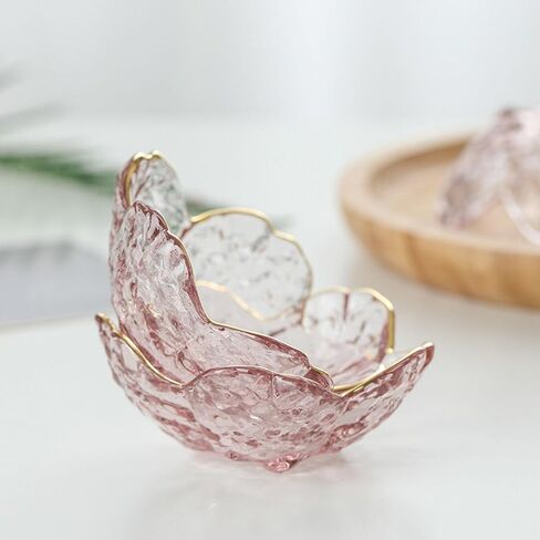 GENTI 3-Piece Glass Jewelry Tray, Flower Ring Dish, Jewelry Dish Tray for Necklace Bracelet Earring Holder, Clear in Saudi Arabia