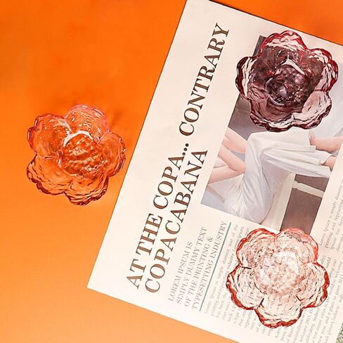 GENTI 3-Piece Glass Jewelry Tray, Flower Ring Dish, Jewelry Dish Tray for Necklace Bracelet Earring Holder, Clear in Saudi Arabia