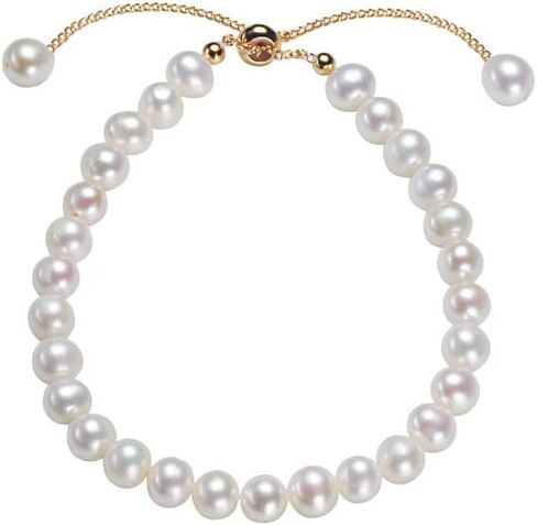14K Gold Pearl Bracelet, Freshwater Pearl Beaded Bracelet, Birthday, Mother's Day Gift for Mother, Wife, Girlfriend in Saudi Arabia