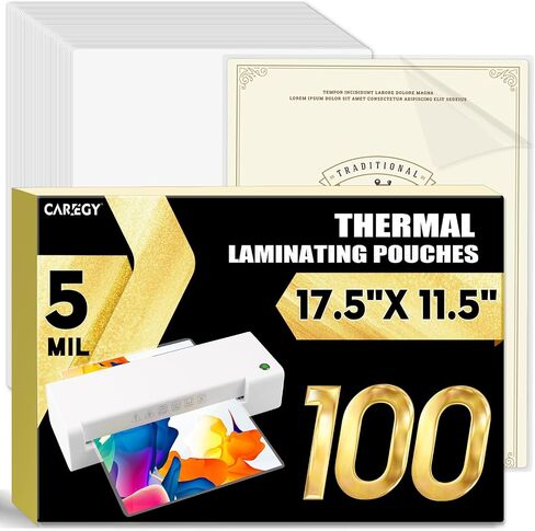CAREGY Thermal Laminating Film Roll, 2 Pack, 1.5 Mil Laminate Rolls, 25" x 500', School Lamination(25" x 250'/Roll) in Kuwait