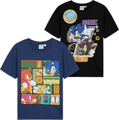 Sonic The Hedgehog Boys T Shirts 2 Pack Short Sleeve Tshirt Soft Breathable Tops in Saudi Arabia