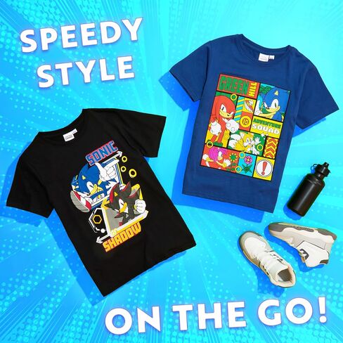 Sonic The Hedgehog Boys T Shirts 2 Pack Short Sleeve Tshirt Soft Breathable Tops in Saudi Arabia