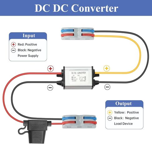 DC/DC Buck 8-32V to 5V Power Converter, Voltage Converter with Fuse to 5V5A 25W MAX Power Transformer Waterproof Step Down Module for Automotive, LED Lights, Boat Dock, Instruments. in Kuwait
