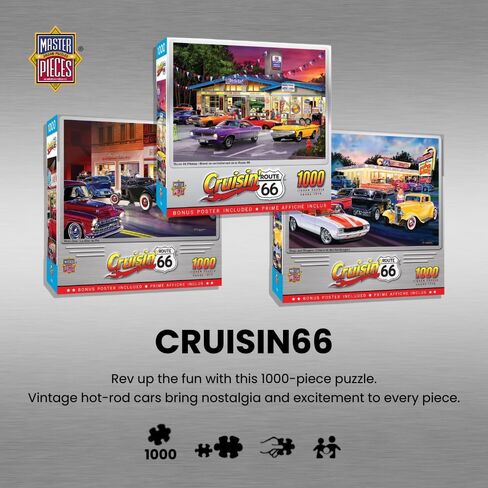 Masterpieces 1000 Piece Jigsaw Puzzle for Adults, Family, Or Kids - Route 66 Pitstop - 19.25"x26.75" in Saudi Arabia