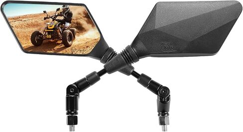 KEMIMOTO ATV Mirrors, 8MM 10MM Foldable Motorcycle Mirrors with 7/8" Handlebar Mounts, Clear Vision fit ATV Motorcycle Scooter Bike, Compatible with Polaris Sportsman, Outlander, Raptor in Saudi Arabia