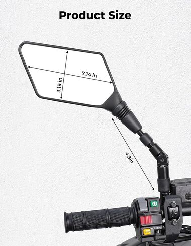 KEMIMOTO ATV Mirrors, 8MM 10MM Foldable Motorcycle Mirrors with 7/8" Handlebar Mounts, Clear Vision fit ATV Motorcycle Scooter Bike, Compatible with Polaris Sportsman, Outlander, Raptor in Saudi Arabia