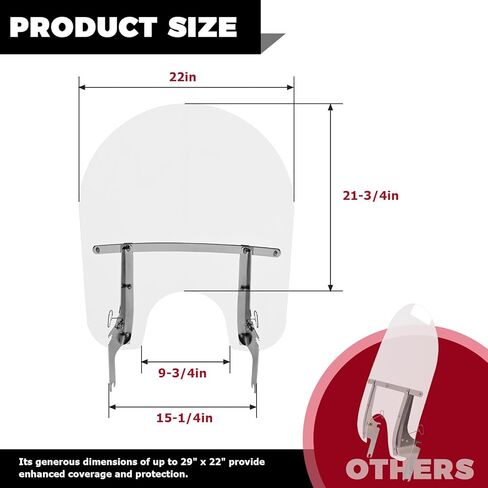 HeCasa 29 "× 22" الزجاج الأمامي للدراجات النارية واضحة الزجاج الأمامي متوافق مع هارلي تورنج رود كينج فليرس فليرس 1994-2024 W/BRACKET القابلة للفصل السريع in Saudi Arabia