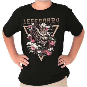 Urban Chinese Dragon Legendary Floral Crewneck T Shirts Boy Girl in Saudi Arabia