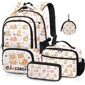 Kids Backpack with Lunch Box, Backpack for Girls with Pencil Case and Coin Purse, School Bookbag for Student in Saudi Arabia
