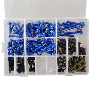 Bodywork Kits Motorcycle Accessories 200x Fairing Body Bolts Kit Screws Clip for Yamaha FZR1000 FZR 1000 1987-1995 1994 1993 1992 1991 1990 1989 1988 Parts (Color : Blue) in Saudi Arabia