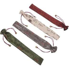 Luxshiny 4pcs Folding Fan Sleeve Vintage Japanese Wood Hand Fan Bag Handheld Fan Sleeve Cover Pouch Protector Case Wraps Bag with Drawstring for Wedding Favor Supplies in Kuwait
