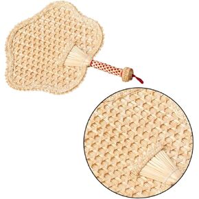 Handmade Cooling Fan Hand Woven Cattail Leaf Design Light Yellow Five Pointed Star Shape Summer Accessory for Parties and Beach Decor in Kuwait