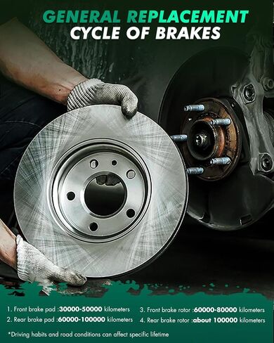 SCITOO Rear Brake Kit [4] Brake Pads [2] Brake Rotors [2] Brake Disc Calipers w/Bracket Compatible With 2000-2005 for Ford for Excursion in Saudi Arabia
