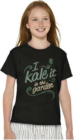 Funny Plant Pun Kale It in The Garden Crewneck T Shirts Boy Girl in Saudi Arabia