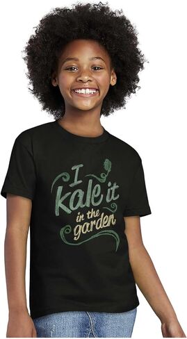 Funny Plant Pun Kale It in The Garden Crewneck T Shirts Boy Girl in Saudi Arabia