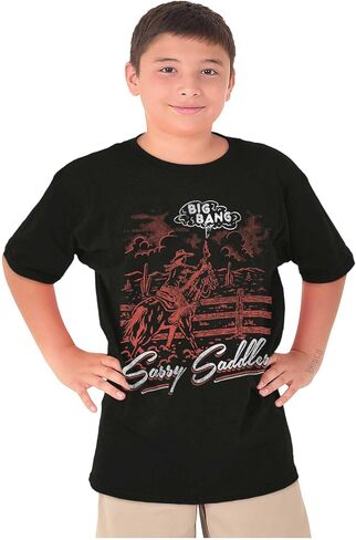 Vintage Western Cowgirl Sassy Saddles Crewneck T Shirts Boy Girl in Saudi Arabia