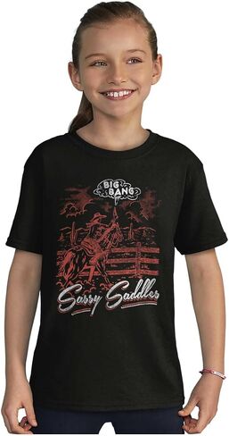 Vintage Western Cowgirl Sassy Saddles Crewneck T Shirts Boy Girl in Saudi Arabia
