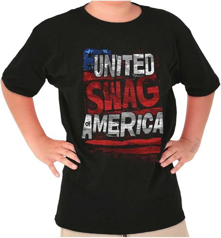 Cool United Swag America USA Flag Crewneck T Shirts Boy Girl in Saudi Arabia
