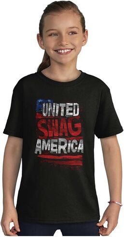 Cool United Swag America USA Flag Crewneck T Shirts Boy Girl in Saudi Arabia