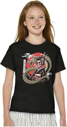 الهيكل العظمي التقليدي Geisha Savage Crewneck T قمصان بوي فتاة in Saudi Arabia