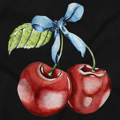 Coquette Watercolor Cherries with Bow Crewneck T Shirts Boy Girl in Saudi Arabia