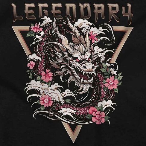 Urban Chinese Dragon Legendary Floral Crewneck T Shirts Boy Girl in Saudi Arabia