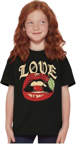 Vintage Love Lips Biting Cherry Crewneck T Shirts Boy Girl in Saudi Arabia