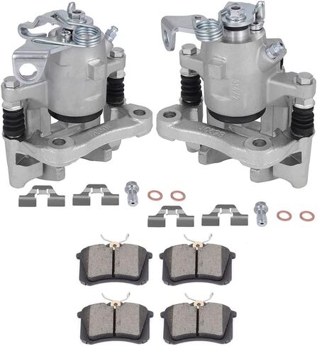 SCITOO Rear Brake Kit [4] Brake Pads [2] Brake Rotors [2] Brake Disc Calipers w/Bracket Compatible With 2000-2005 for Ford for Excursion in Saudi Arabia