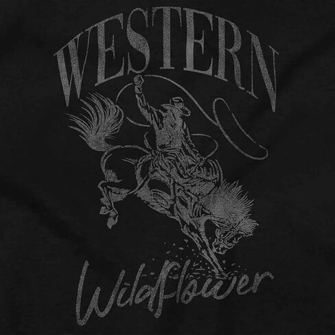 Vintage Cowboy Western Wildflower Crewneck T Shirts Boy Girl in Saudi Arabia