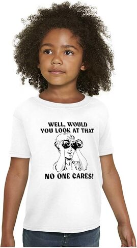 Funny No Ones Cares Attitude Joke Crewneck T Shirts Boy Girl in Saudi Arabia
