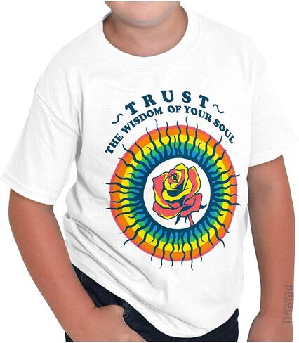 Brisco Brands Hippie Trust The Wisdom of Your Soul Crewneck T Shirts Boy Girl in Saudi Arabia