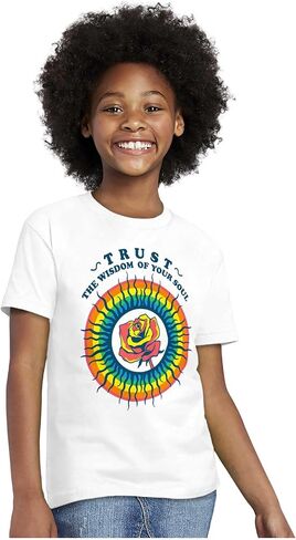 Brisco Brands Hippie Trust The Wisdom of Your Soul Crewneck T Shirts Boy Girl in Saudi Arabia
