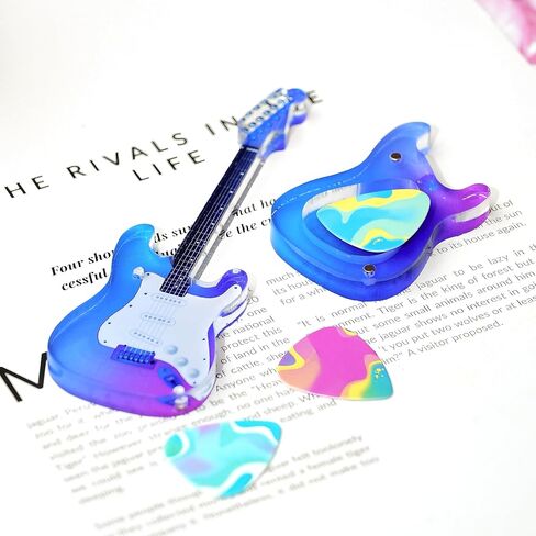 Wooden Guitar Pick Box Unique Guitar Picks Guitar Pick Holder Box Musician Engraved Wooden Plectrum Case in Kuwait