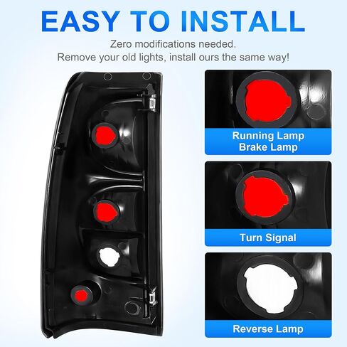 ELH Tail Lights Assembly Fit For 2003 2004 2005 2006 Chevy Silverado 03 Silverado 04 Silverado 05 Silverado 06 Silverado Rear Brake Lamp Black Trim Left And Right Side in Saudi Arabia